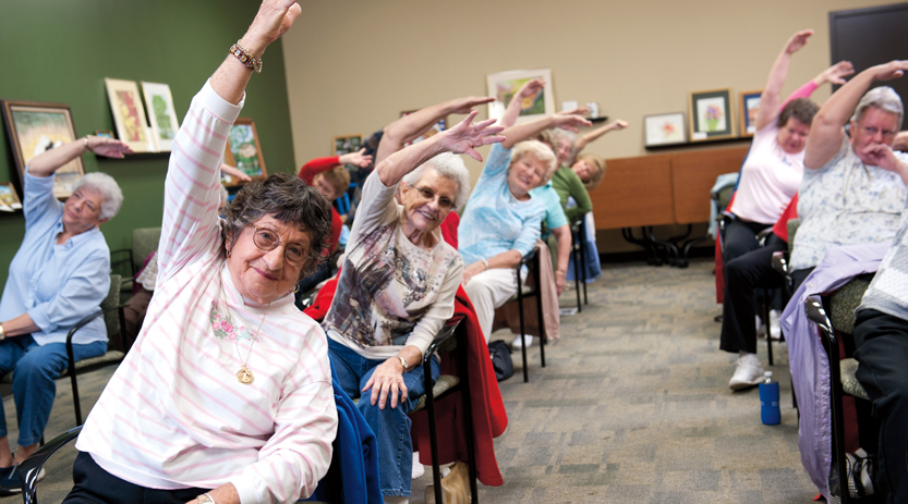 Seniors exercising